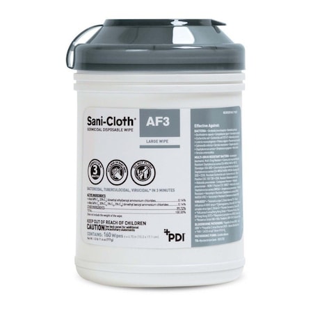 Sani-Cloth Af3 Surface Disinfectant Cleaner Wipe, Large Canister, 160PK P13872